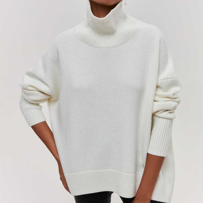Damen Rollkragenpullover Oversized Modern Großmaschen