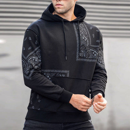 Herren Hoodie Sportlich Asymmetrisch Bandana Style - BerlinGlamour