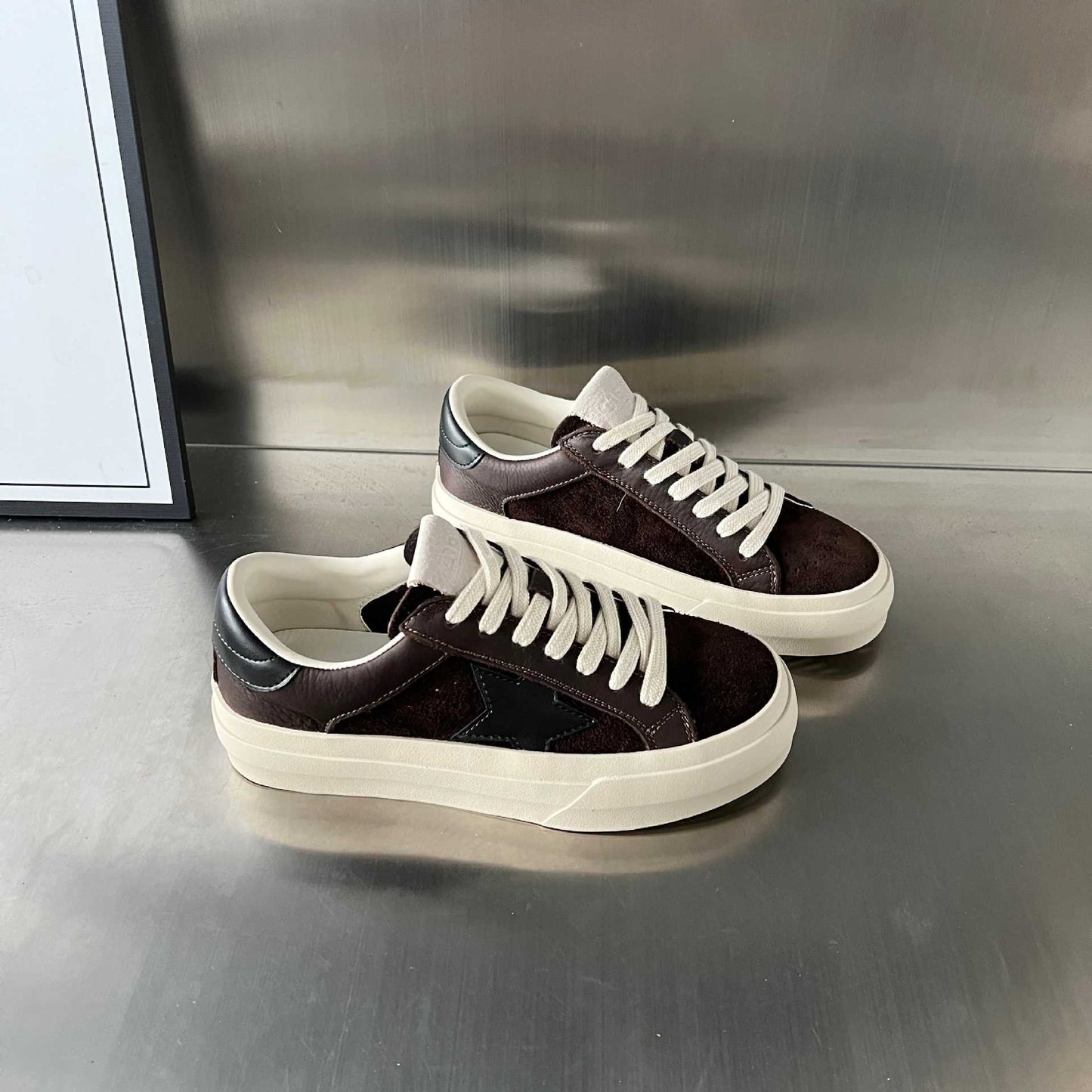 Damen Sneaker Sportlich Vegan Wildleder atmungsaktiv