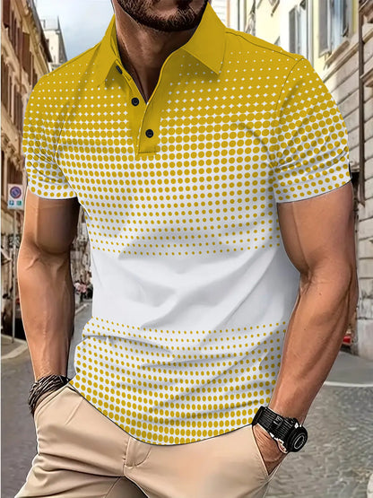 Herren Poloshirt Modern Druck Design Slim Fit