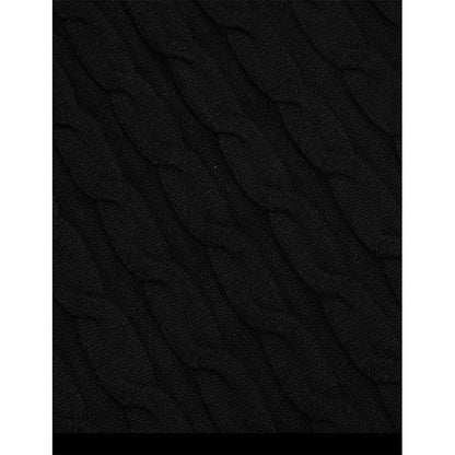 Herren Rollkragenpullover Zopfmuster Modern Schwarz