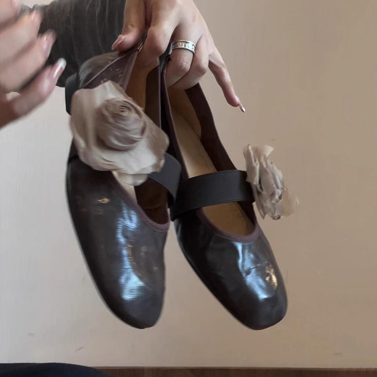 Damen Ballerinas Elegant Blumen Muster Komfort - BerlinGlamour