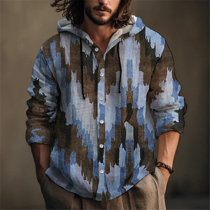 Herren Kapuzenpullover Modern mit Blumenstickerei
