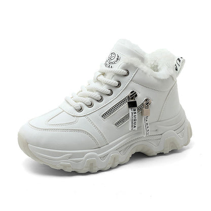 Damen Sneaker High-Top Gefüttert mit Reißverschluss Schwarz