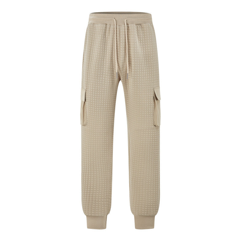 Herren Jogginghose Cargo-Style mit Taschen und Waffelmuster