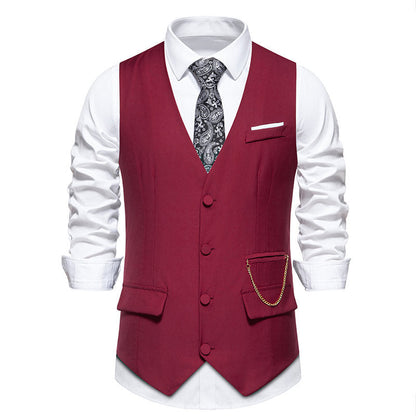 Herren Anzugweste Elegante Slim Fit Mit Taschen