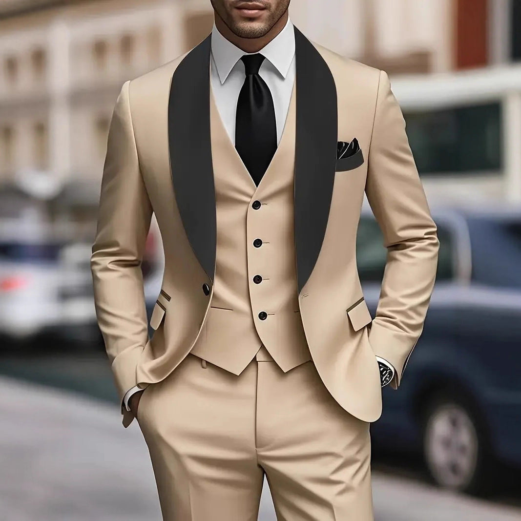 Herren Anzugset Elegant 3-teilig mit Satin-Weste