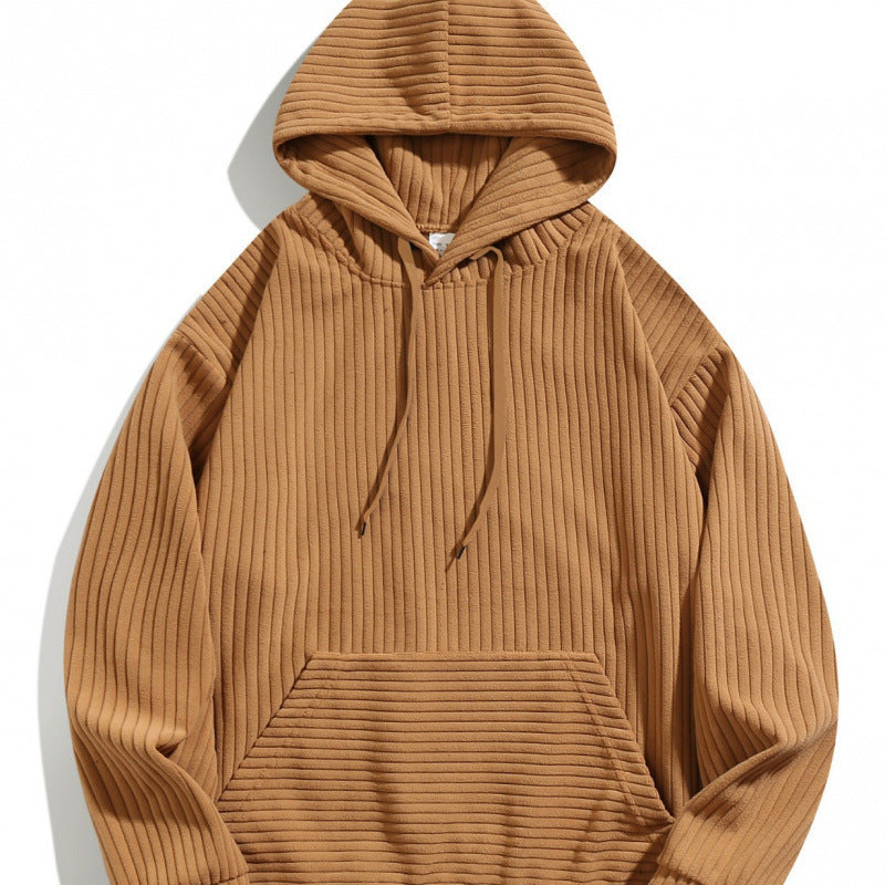 Herren Hoodie Lässig mit Rippenmuster und Taschen