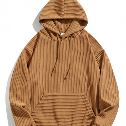 Herren Hoodie Lässig mit Rippenmuster und Taschen