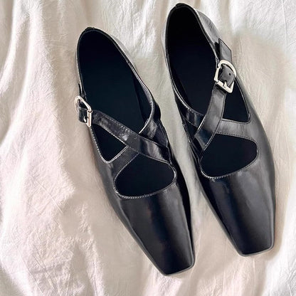 Damen Ballerinas Elegantes Design Verstellbarer Riemen
