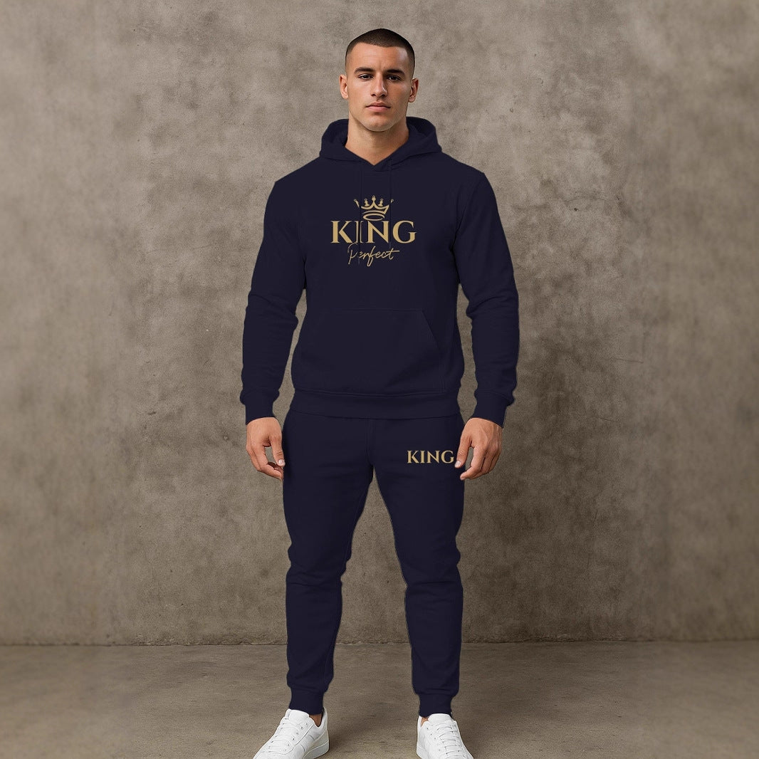 Herren Sportswear Set Kapuzenpullover Jogginghose Grau
