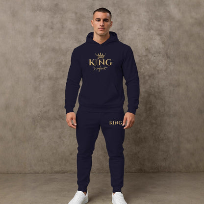Herren Sportswear Set Kapuzenpullover Jogginghose Grau