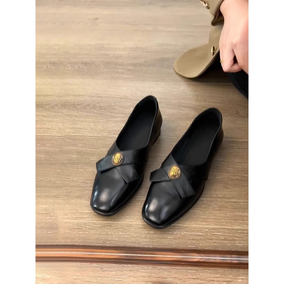 Damen Flats Elegante Riemen Schuhe Chic Mode