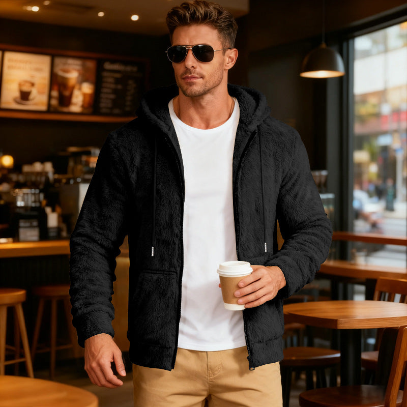 Herren Kapuzenjacke Flauschig Warm Winter
