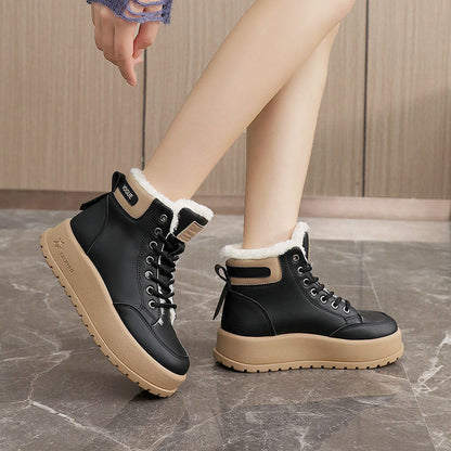 Damen Winterstiefel Schnürstiefel Warm Kuschelig