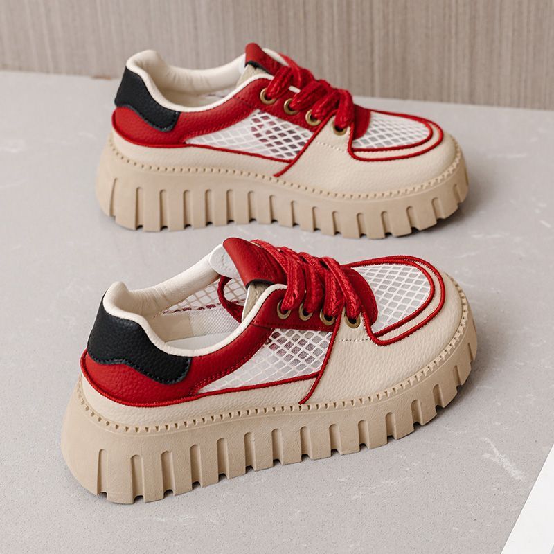 Damen Sneaker Sportlich Luftdurchlässig Dicksohle