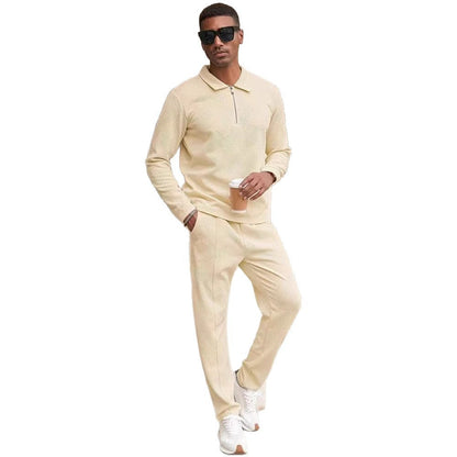 Herren Casual-Set Hose Oberteil mit Struktur-Design Modern