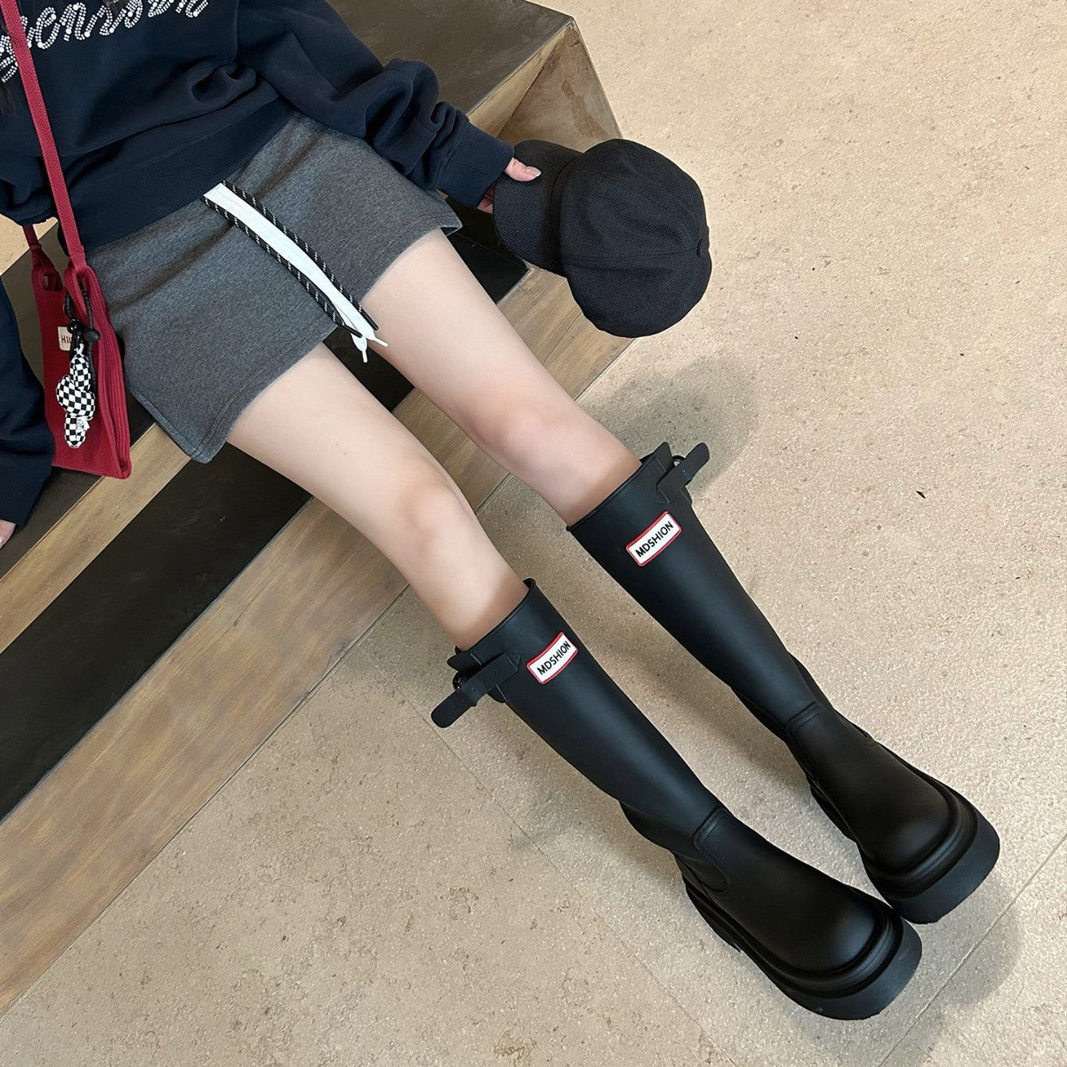 Damen Stiefel Hoch Plateau Modisch Komfortabel - BerlinGlamour