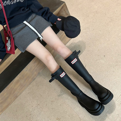 Damen Stiefel Hoch Plateau Modisch Komfortabel - BerlinGlamour