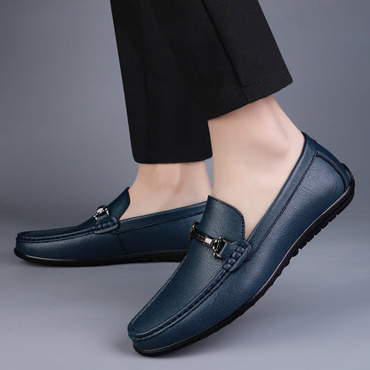 Damen Mokassins aus Leder mit Schnallenverschluss Elegante Schuhe