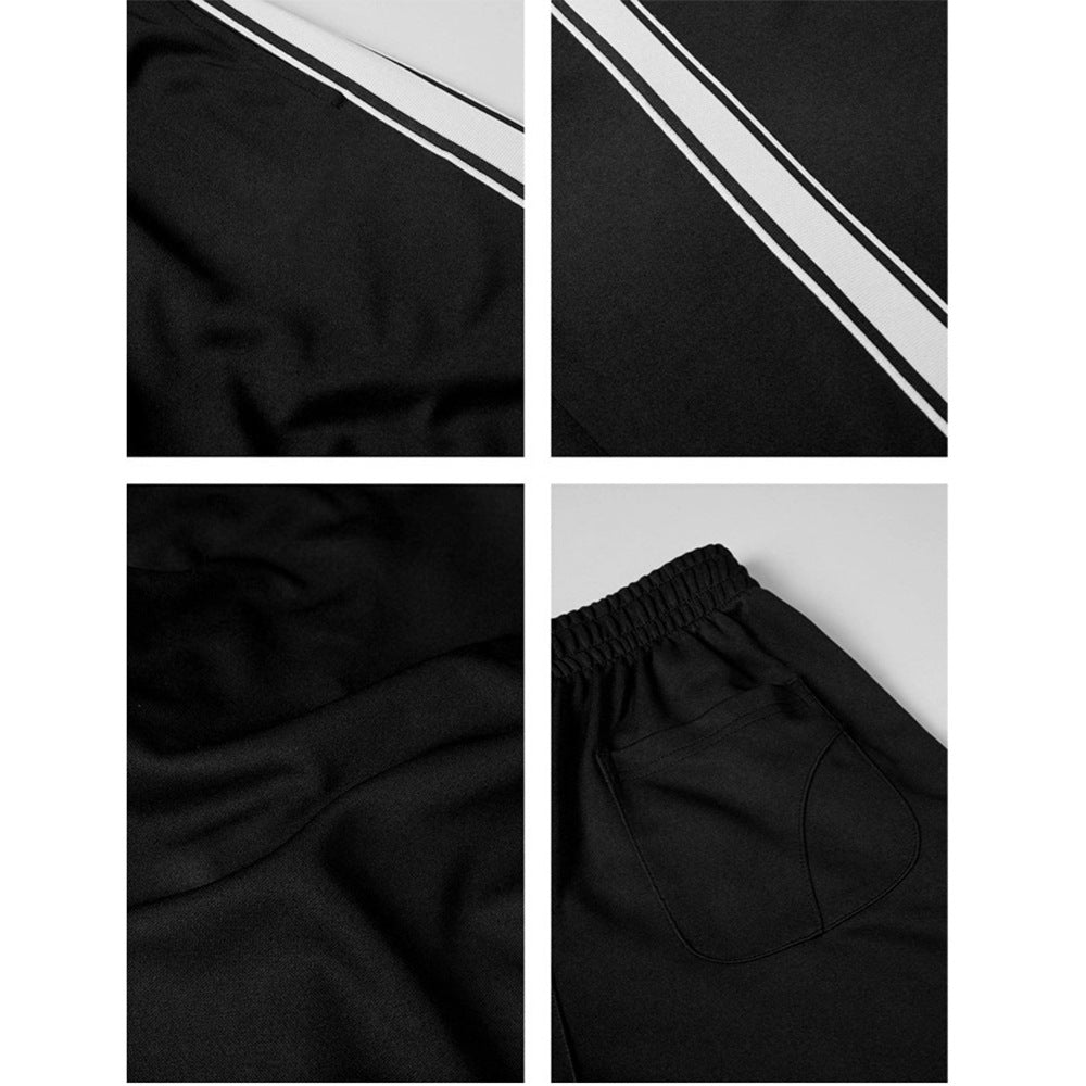 Herren Trainingshose Sportlich mit Streifen Schwarz