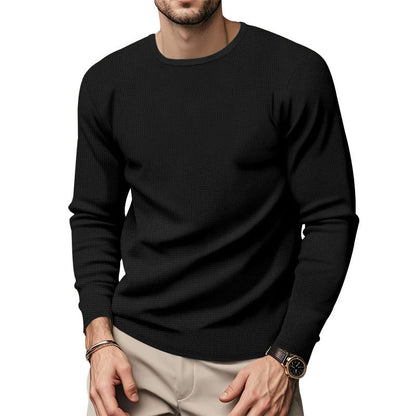 Herren Pullover Lässig Rundhals Struktur Optik