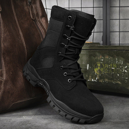 Herren Einsatzstiefel Robust Hochfest Rutschfest Schwarz