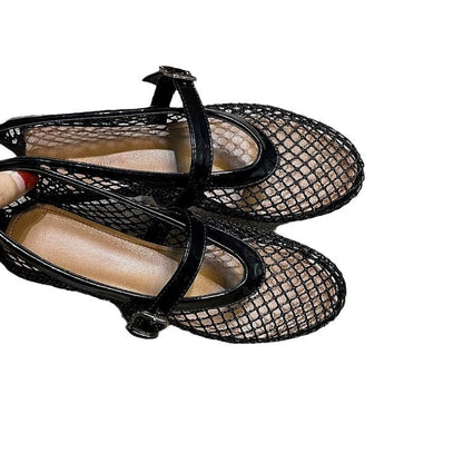 Damen Ballerinas Netzdesign Komfort Riemen Modisch