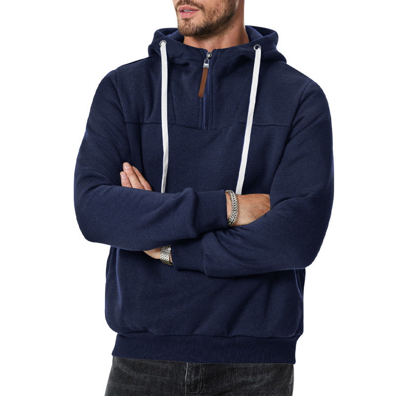Herren Hoodie Sportlich Kurz Reißverschluss Modern