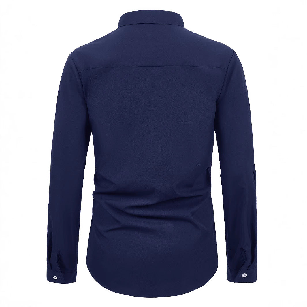 Herren Kurzarmhemd Elegantes Asymmetrisches Design Berlin