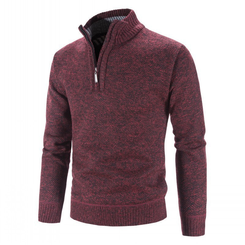 Herren Rollkragenpullover Elegantes Design Halbzipper