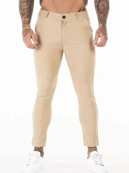 Herren Slim-Fit Hose Bequem Elastisch Mit Taschen