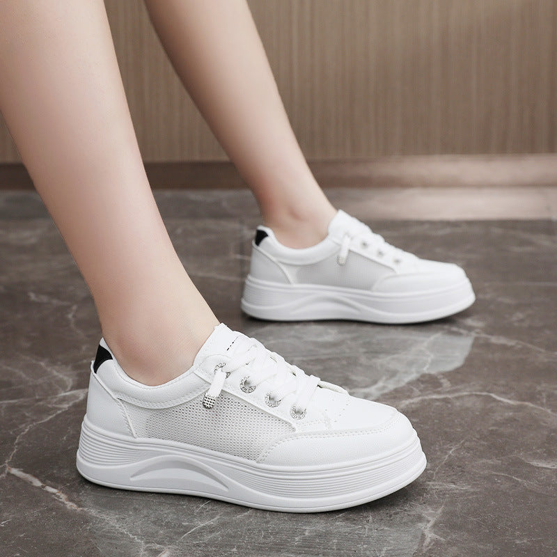 Damen Plateau Sneaker Hoch Atmungsaktiv Komfort