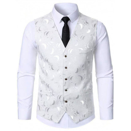 Herren Weste mit floralem Muster Elegant Modern