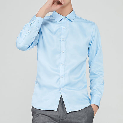 Herren Langarmbluse Elegant Moderner Schnitt Slimfit