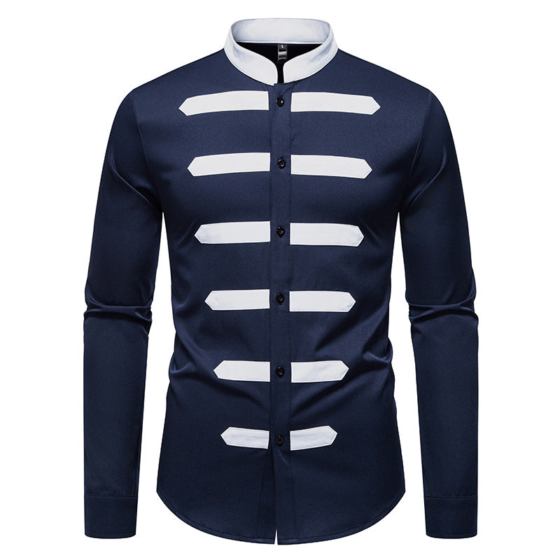 Herren Langarmhemd Modern mit Kontraststreifen SlimFit