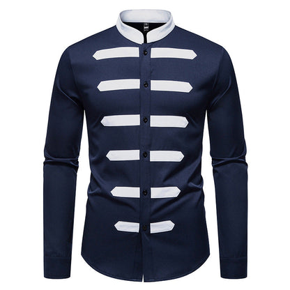 Herren Langarmhemd Modern mit Kontraststreifen SlimFit