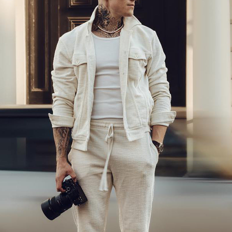 Herren Freizeitjacke Sportlich Strukturiert mit Jogginghose