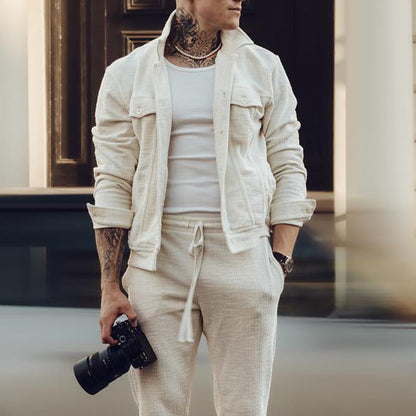 Herren Freizeitjacke Sportlich Strukturiert mit Jogginghose