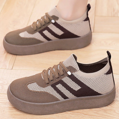 Damen Sneaker Bequem Plateau Atmungsaktiv