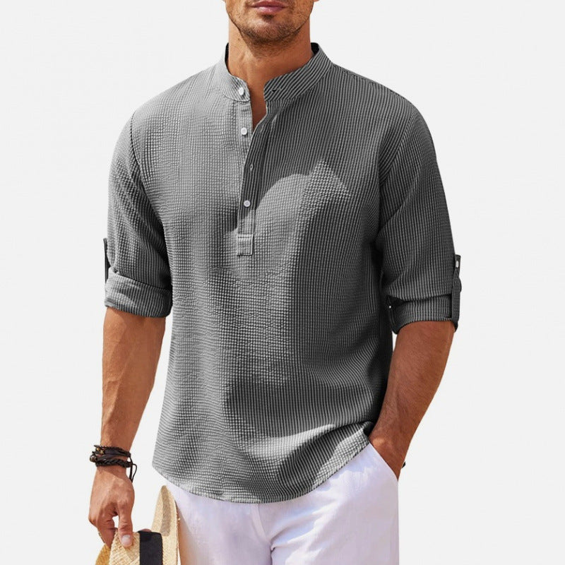 Herren Hemd mit Knöpfen Strukturiert Modern Berlin Style - BerlinGlamour