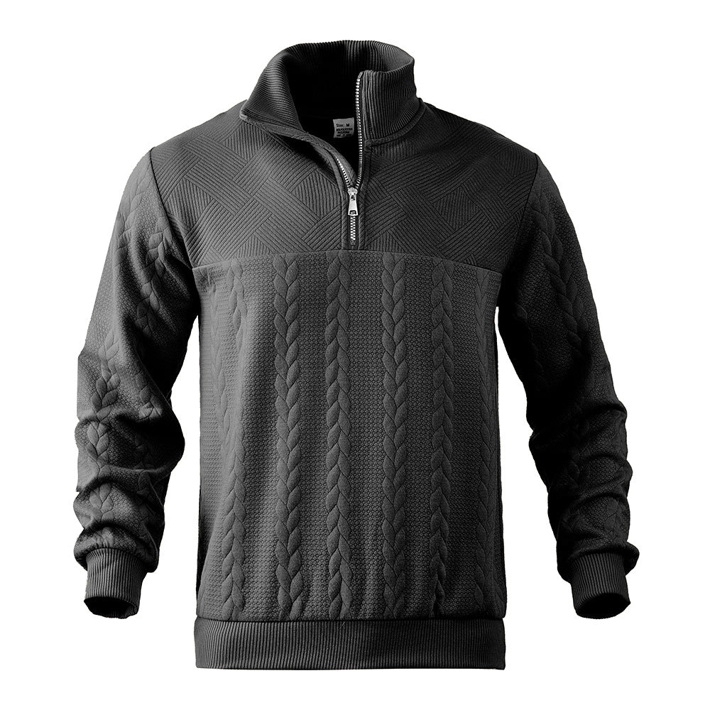 Herren Fleecepullover Sportlich Hochkragen Modern