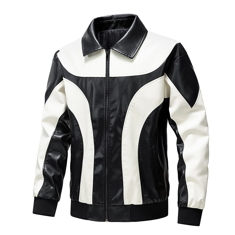 Lederjacke Herren Biker Style Modern Sportlich
