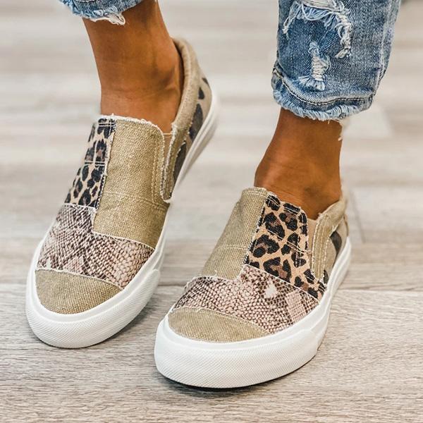 Damen Sneaker Slip-On Muster Mix Farben Trendy