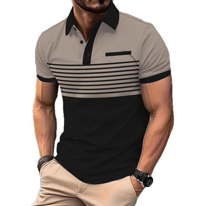 Herren Poloshirt Streifen Modern Stilvoll