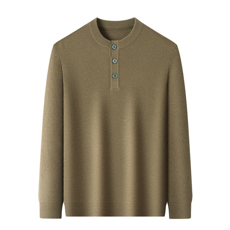 Herren Strickpullover Warm Knopfleiste Winter