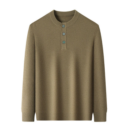 Herren Strickpullover Warm Knopfleiste Winter
