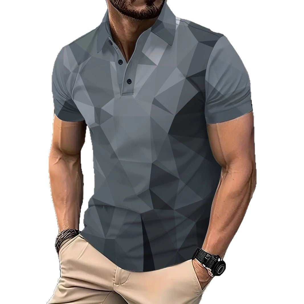 Herren Poloshirt Geometrisches Design Atmungsaktiv