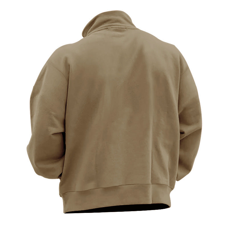 Herren Sweatshirt mit halblangem Reißverschluss und weichem Innenfutter BerlinGlamour wird zu Herren Sweatshirt Glamour Berlin Innenfutter