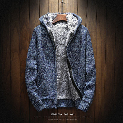 Herren Kapuzenjacke Weich Warm Mit Seitentaschen